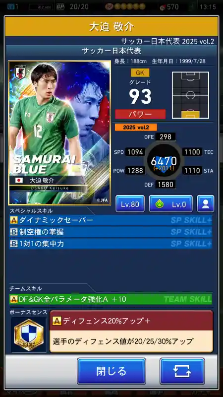 大迫 敬介の選手データ