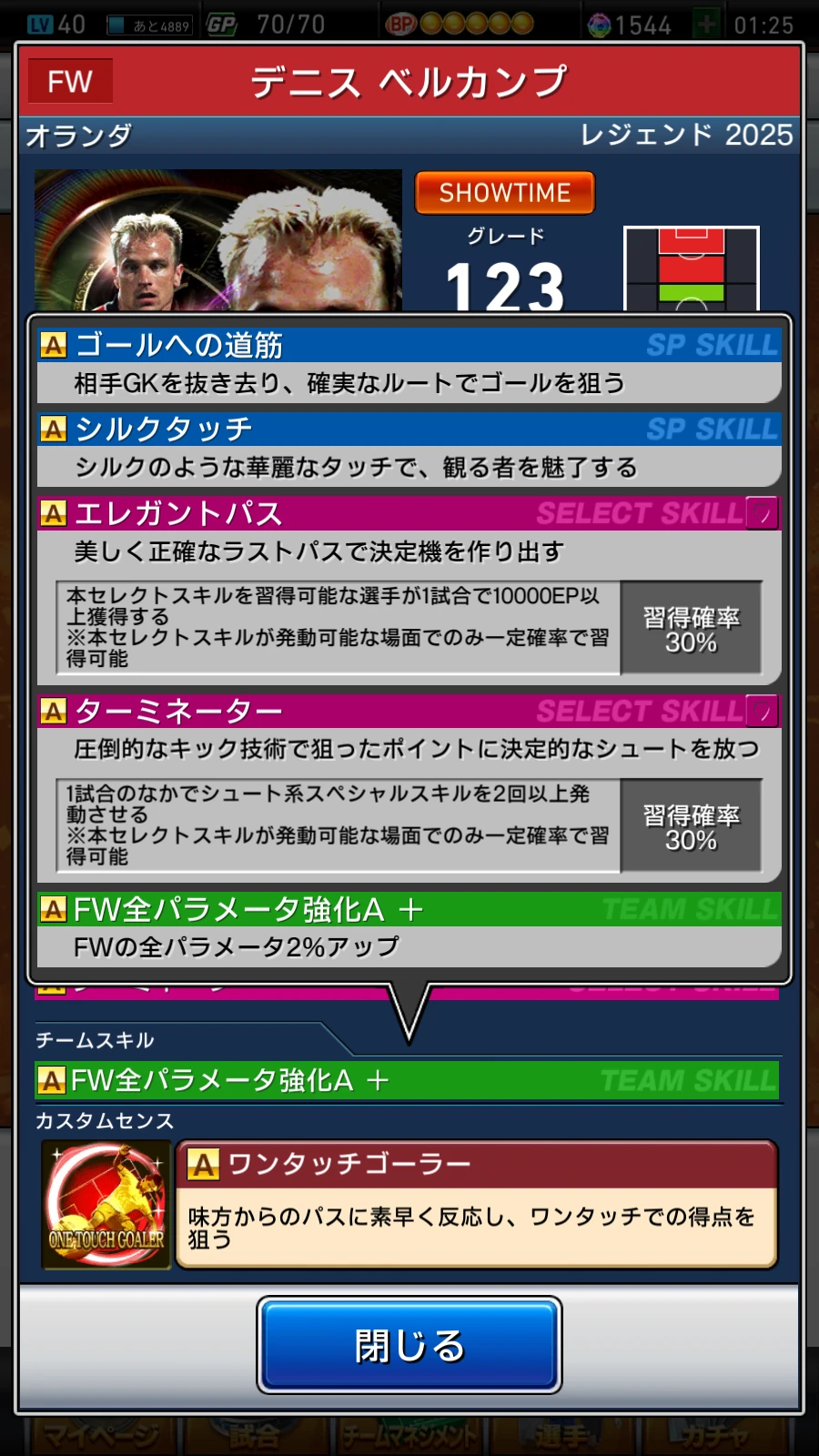 ダニエル カルバハル（グレード：118）のスキルデータ