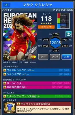 マルクククレジャの選手データ