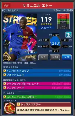 バルセロナ サミュエル エトーの選手データ