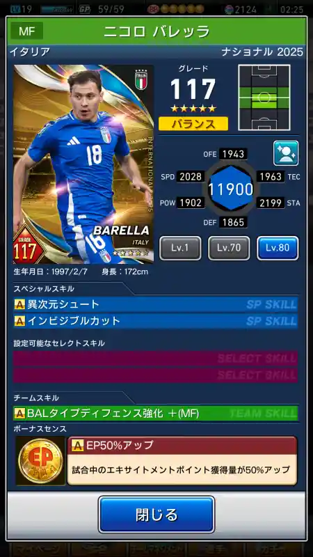 ニコロ バレッラの選手データ