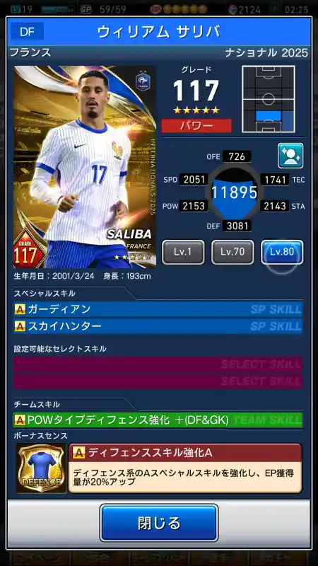 ウィリアム サリバの選手データ