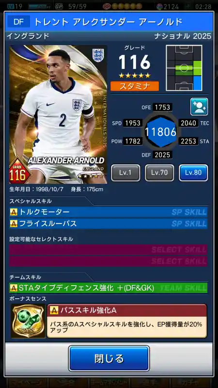 トレント アレクサンダー アーノルドの選手データ