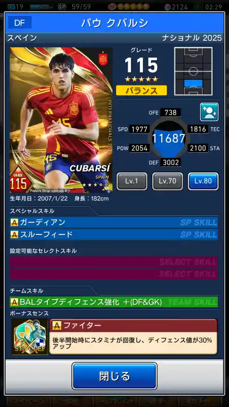 パウクバルシの選手データ