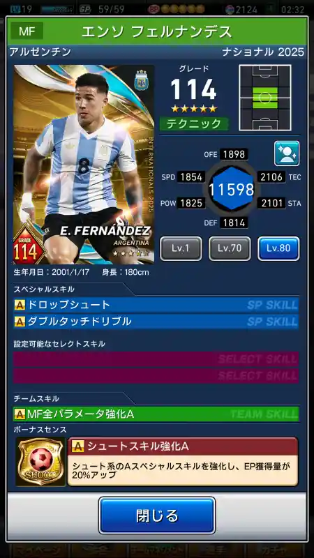 エンソフェルナンデスの選手データ