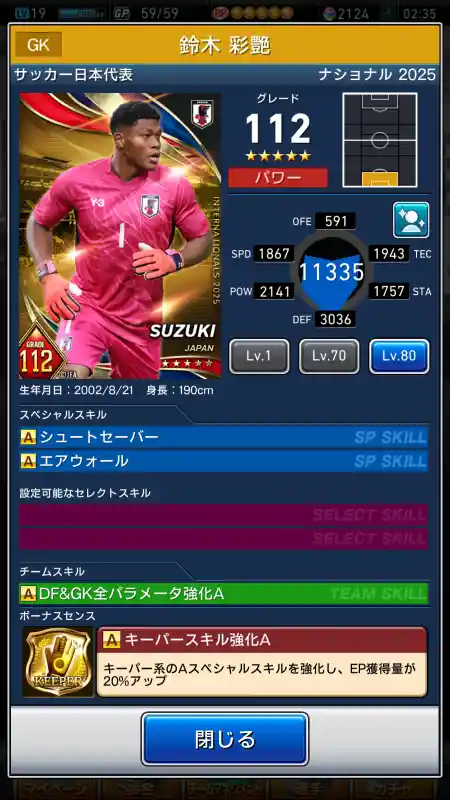 鈴木 彩艷の選手データ
