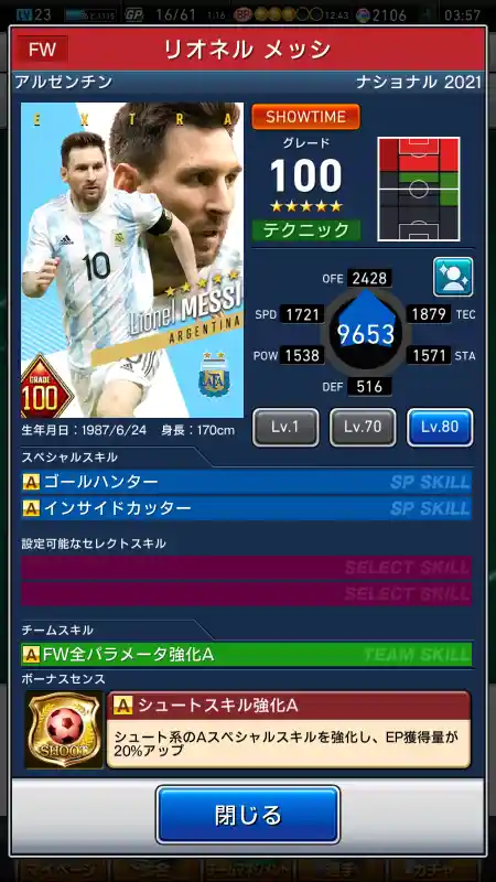 リオネル メッシ וייの選手データ
