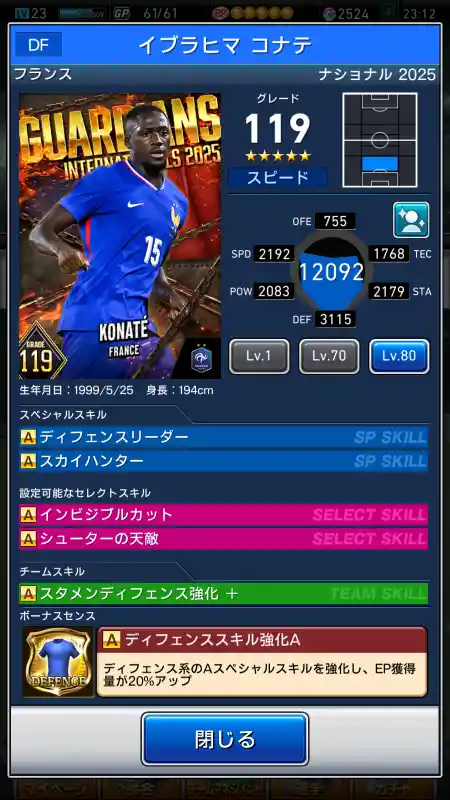 イブラヒマ コナテの選手データ