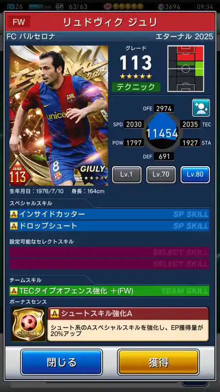 リュドヴィク ジュリ バルセロナの選手データ