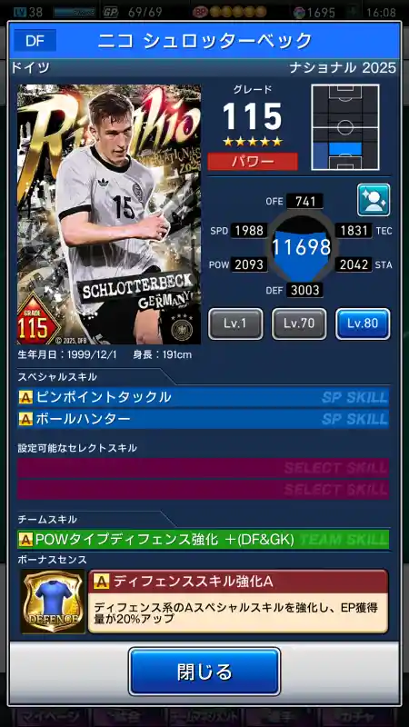 ニコ シュロッターベックの選手データ