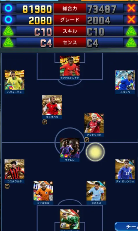 【ウイコレ】総合力が勝ってても負ける？選手の個人能力やパラメータも重要！徹底攻略の画像4