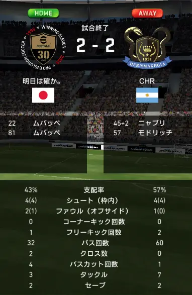 【ウイコレ】総合力が勝ってても負ける？選手の個人能力やパラメータも重要！徹底攻略の画像17